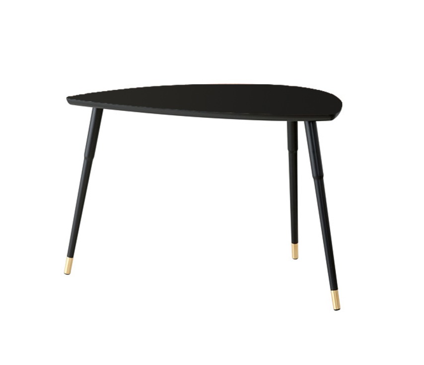 COT-12 - Lašo formos staliukas, 77x39 cm, juodas, 3 juodos kojos