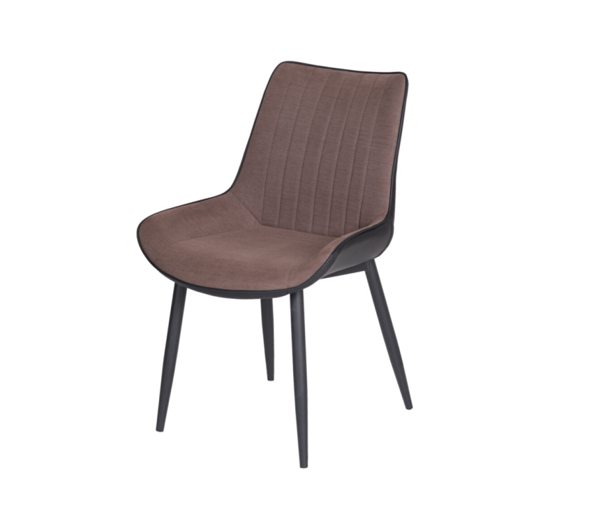 CHA-03 - Kėdė su juoda ECO oda ir šviesiai rudu audiniu