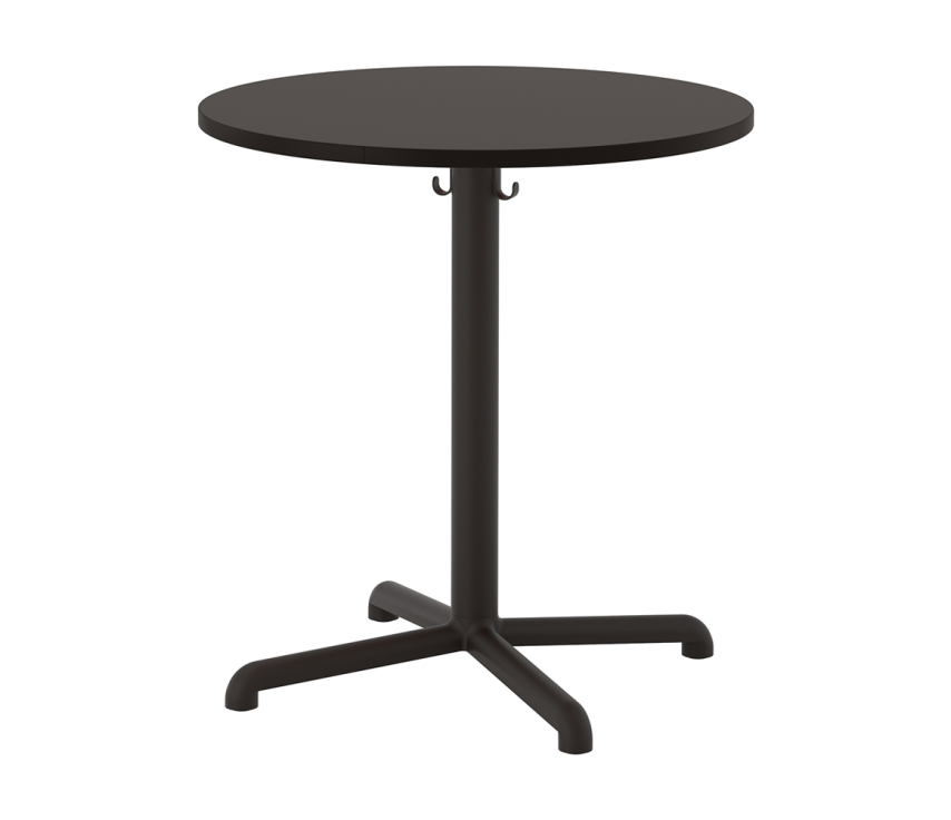 TAB-08 - Juodas apvalus stalas, juoda koja
