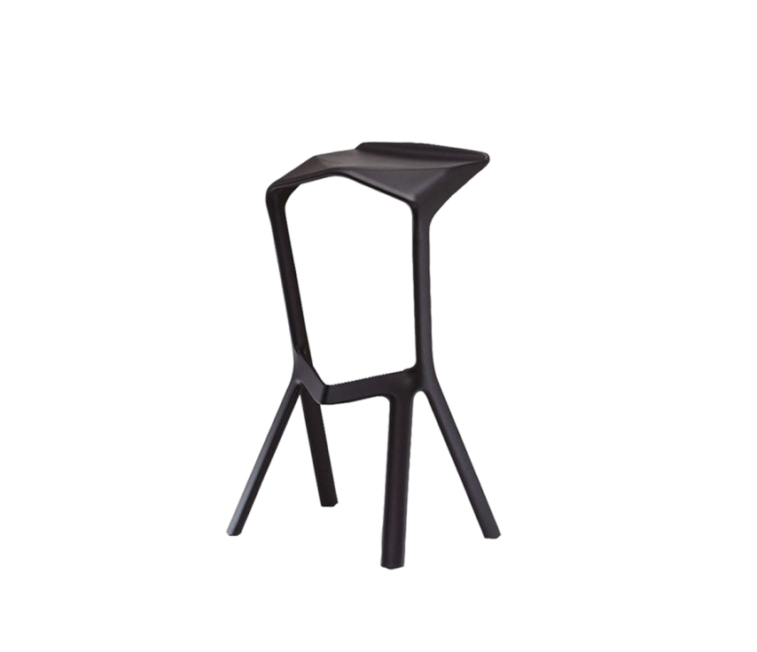 BAC-03 - Juoda plastikinė baro kėdė