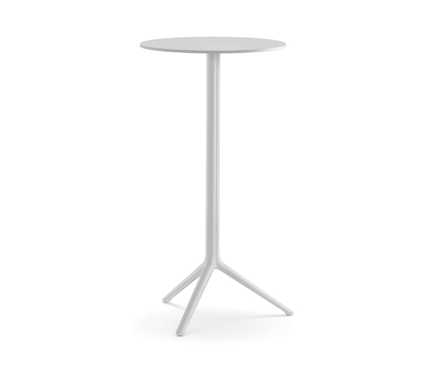 BAT-07 - Baltas baro stalas, 66cm, balta koja