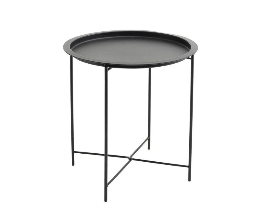 COT-01 - Juodas apvalus kavos staliukas, 47cm, metalinis