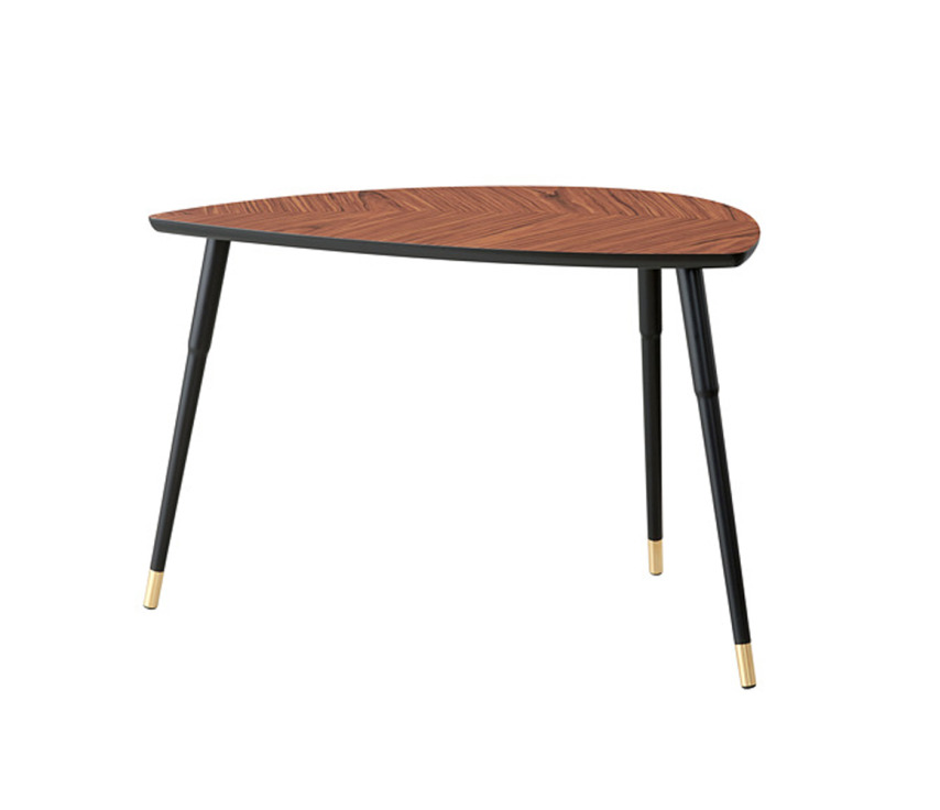 COT-03 - Lašo formos staliukas, 77x39 cm, medžio imitacija, juodos kojos