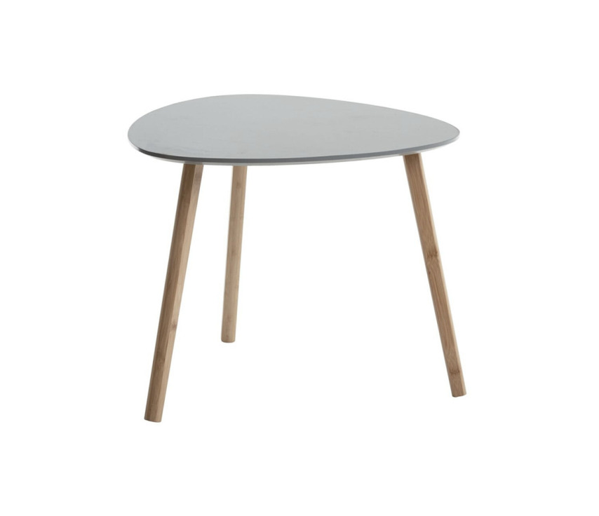 COT-06 - Pilkas kavos staliukas, 55cm, 3 medinės kojos