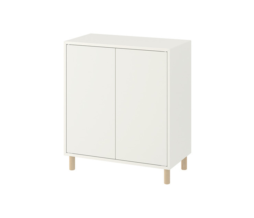 CAB-01 - Balta spintelė, 4 medinės kojytės