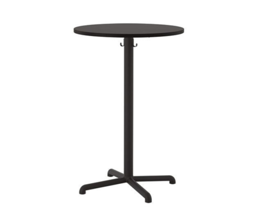 BAT-04 - Juodas baro stalas, 70cm, juoda koja